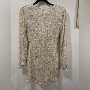 NA-KD Long Sleeve Sequin Bodycon Dress